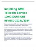 Installing SMB Telecom Service 100% SOLUTIONS REVISED 2024