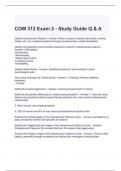 COM 312 Exam 2 - Study Guide Q & A