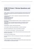 COM 312 Exam 1 Review Questions and Answers