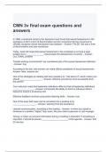 CMN 3v final exam questions and answers