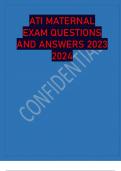 ATI MATERNAL NEWBORN EXAM QUESTIONS AND ANSWERS 2023/2024 
