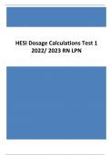 HESI Dosage Calculations Test 1  2023 RN LPN