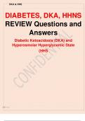 DIABETES, DKA, HHNS REVIEW Questions and Answers 2024