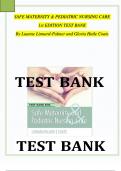 SAFE MATERNITY & PEDIATRIC NURSING CARE 1st EDITION TEST BANK By Luanne Linnard-Palmer and Gloria Haile Coats ISBN- 978-0803624948 Latest Verified Review 2023 Practice Questions and Answers for Exam Preparation, 100% Correct with Explanations, Highly Reco