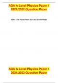 AQA A Level Physics Paper 1 2021/2022 Question Paper