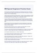 MN Special Engineers Practice Exam with correct Answers