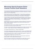 Minnesota Special Engineer Boiler License Practice Exam Questions and Answers