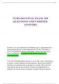 NURS 6614 FINAL Exam containing 100 Questions Answers 2024