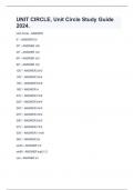 UNIT CIRCLE, Unit Circle Study Guide 2024.