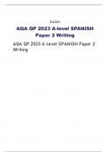Exam AQA QP 2023 A-level SPANISH Paper 2 Writing