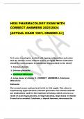 HESI PHARMACOLOGY ANSEWERS 20232024 [ACTUAL EXAM 100% GRADED A+]