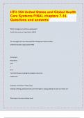 HTH 354 United States and Global Health  Care Systems FINAL chapters 7/ LATEST EXAM PREDICTIONS UPDATES, APPROVED. -14.  Questions and answers/