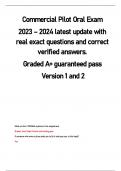 Commercial Pilot Oral Exam  2023 – 2024 latest update with  real exact questions and correct  verified answers.  Graded A+ guaranteed pass   Version 1 and 2 