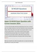 Upper GI NCLEX Exam Question with Correct Answers 2024. 