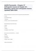 AAOS Paramedic - Chapter 37 Orthopedic trauma & Chapter 30 - Bleeding, spinal and orthopedic trauma Updated Q&A 2024 