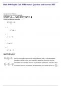 Math 1040 Sophia Unit 4 Milestone 4 Questions and Answers 2023