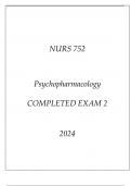 NURS 752 PSYCHOPHARMACOLOGY COMPLETED EXAM 2 2024.