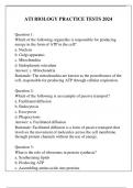 ATI BIOLOGY PRACTICE TESTS Q & A 2024