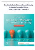 TEST BANK For Yoder-Wise’s Leading And Managing In Canadian Nursing, 2nd Edition, Patricia S. Yoder-Wise, Verified Chapters 1 - 32, Complete Newest Version