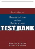 Test Bank For Business Law and the Regulation of Business - 12th - 2017 All Chapters - 9781305509559