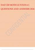 DAD 220 MODULE  4 quiz latest update 2024 