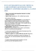 FCCS (FUNDAMENTALS OF CRITICAL CARE SUPPORT) QUESTIONS WITH CORRECT ANSWERS GRADED A+ LATEST 2024.