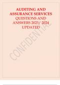 Auditing and Assurance Services AUDITING AND ASSURANCE SERVICES QUESTIONS AND ANSWERS  