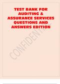 Test Bank For Auditing TEST BANK FOR AUDITING & ASSURANCE SERVICES QUESTIONS AND ANSWER