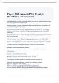 Psych 100 Exam 4 (PSU Crosby) Questions and Answers