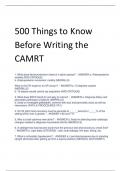 500 Things to Know  Before Writing the CAMRT 