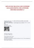 Advanced Trauma Life Support ATL Questions and Answers 2023/2024 