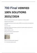 700 Final VERIFIED  100% SOLUTIONS  2023//2024