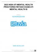 2023 NGN ATI MENTAL HEALTH PROCTORED RETAKE EXAM ATI MENTAL HEALTH B written by NURSING2EXAM www.stuvia.com