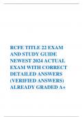 RCFE TITLE 22 EXAM AND STUDY GUIDE NEWEST 2024 ACTUAL EXAM WITH CORRECT DETAILED ANSWERS (VERIFIED ANSWERS) ALREADY GRADED A+