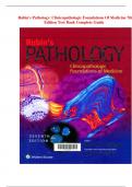 Rubin's Pathology: Clinicopathologic Foundations Of Medicine 7th Edition Test Bank Complete Guide