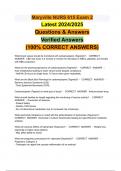 Maryville NURS 615 Exam 2 Latest 2024/2025 Questions & Answers Verified Answers (100% CORRECT ANSWERS)