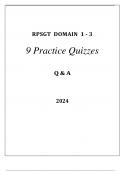 RPSGT DOMAIN 1 - 3 9 PRACTICE QUIZZES Q & A 2024