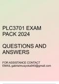 PLC3701 Exam pack 2024(Questions and answers)