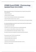 CPNRE Exam/CPNRE : Pharmacology Updated Exam Q & A 2024.