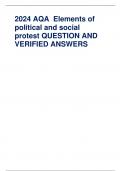 2024 AQA Elements of political and social  protest QUESTION AND  VERIFIED ANSWERS