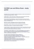 CA RDH Law and Ethics Exam - study partial Questions and Answers