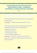 ANGINA/MI NCLEX STYLE EXAM |  QUESTIONS & 100% VERIFIED ANSWERS | LATEST UPDATE | GRADED  A+ANGINA/MI NCLEX STYLE EXAM |  QUESTIONS & 100% VERIFIED ANSWERS | LATEST UPDATE | GRADED  A+
