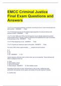 EMCC Criminal Justice Final Exam Questions and Answers