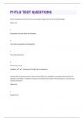 PHTLS |50 Test Questions And Answers|32 Pages