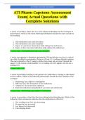 ATI Pharm Capstone Assessment Exam| Actual Questions with Complete Solutions