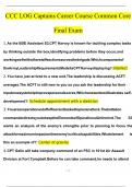 CCC LOG Captains Career Course Common Core Final Exam Questions and Answers (2024 / 2025) (Verified Answers)