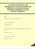 CCSH EXAM DURATION AND  DISTRIBUTION OF SLEEP ACROSS THE  LIFESPAN EXAM | QUESTIONS &  ANSWERS (VERIFIED) | LATEST  UPDATE | GRADED A+