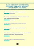 CLASS D SECURITY LICENSE EXAM |  QUESTIONS & ANSWERS (VERIFIED) |  LATEST UPDATE | GRADED A+CLASS D SECURITY LICENSE EXAM |  QUESTIONS & ANSWERS (VERIFIED) |  LATEST UPDATE | GRADED A+