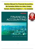 Solution Manual For Financial Accounting, 8th Canadian Edition 2024, by Libby, Hodge, Verified Chapters 1 - 13, Complete Newest Version