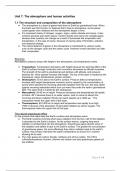 Summary Unit 7 Cambridge IGCSE Environmental Management (The Atmosphere and Human Activity)